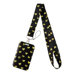 Colorful Heart ID Badge Holder Lanyards Minimalist Style Door Card Case Hanging Rope Neck Strap Keychain Business Card Gift