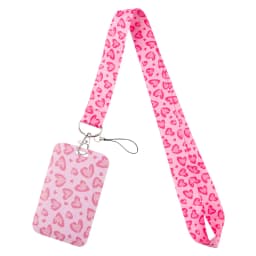 Colorful Heart ID Badge Holder Lanyards Minimalist Style Door Card Case Hanging Rope Neck Strap Keychain Business Card Gift