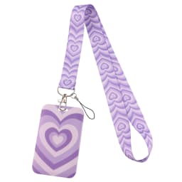 Colorful Heart ID Badge Holder Lanyards Minimalist Style Door Card Case Hanging Rope Neck Strap Keychain Business Card Gift