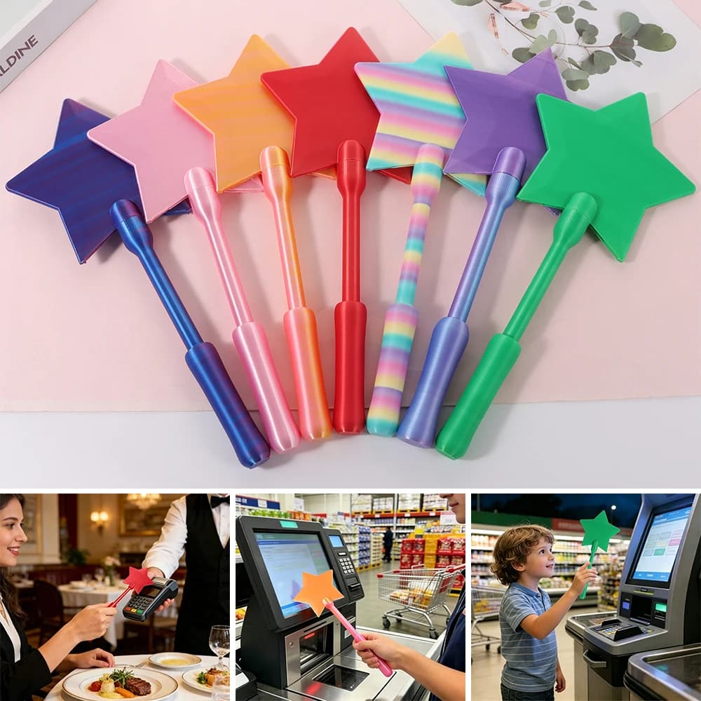3D Printed Star Wand Tap To Pay Star Magic Wand Portable Tap-to-Pay Credit Card Credit Card Holder Wand Credit Card Payment Wand