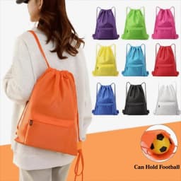 Solid Color Drawstring Gym Bag Waterproof Quick Drying Sports Backpack Adjustable Straps Large Capacity Dual-Shoulder Sports Bag
