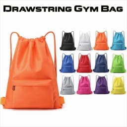Solid Color Drawstring Gym Bag Waterproof Quick Drying Sports Backpack Adjustable Straps Large Capacity Dual-Shoulder Sports Bag