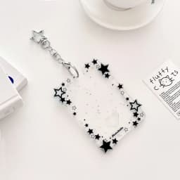 New 3 inch Photocard Holder Acrylic Mini Idol Photo Holder Sparkling Stars Gift Keychains