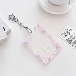 New 3 inch Photocard Holder Acrylic Mini Idol Photo Holder Sparkling Stars Gift Keychains