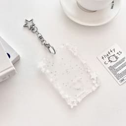 New 3 inch Photocard Holder Acrylic Mini Idol Photo Holder Sparkling Stars Gift Keychains