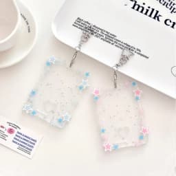 New 3 inch Photocard Holder Acrylic Mini Idol Photo Holder Sparkling Stars Gift Keychains