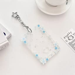 New 3 inch Photocard Holder Acrylic Mini Idol Photo Holder Sparkling Stars Gift Keychains