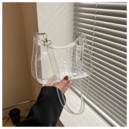 Pvc Shoulder Bag Versatile Women'S Underarm Bag Candy Color Handbag Transparent Fashion Shoulder Bag For Dating Commuting