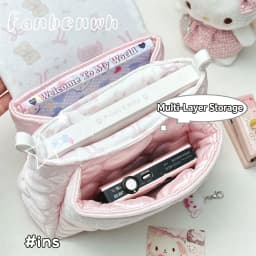 Cute Little Bear Soft Coin Wallet Ins Style High-Value Three-Layer Storage Bag Decorative Bag Earphones Bag Key Pouch for Woman