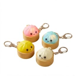 Cute Kawaii Dumpling Fidget Toys Mechanical Switch Clicker Light Up Dim Sum Bao Bun Keychain Stress Relief For Backpack Adults