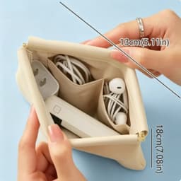 Mini Portable Storage Pouch for Headphones, Coins, Lipstick | Auto Close PU Bullet Storage Bag