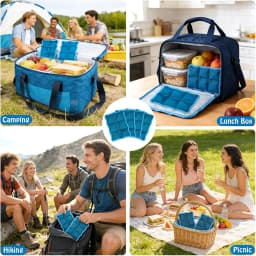 Lunch Box Ice Packs Long-Lasting Cold Gel Bag Reusable Freezable Ice Gel Packs For Travel Hiking Beach Camping Sports