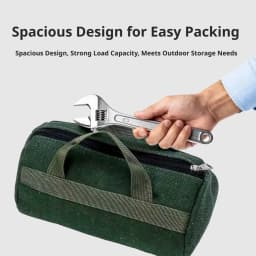 Large Capacity Canvas Tool Pouch Multi-Purpose Organizer Bag Portable Hand Tool Storage Bag for Gardening Workshop Repair Kits