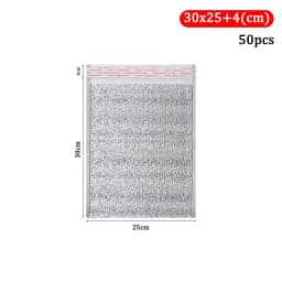 50Pcs/Pack Ice Cold Warm Aluminum Foil Bag Delivery Carrier Drink Storage Insulation Bag with Closure Food Thermal Cooler Bag
