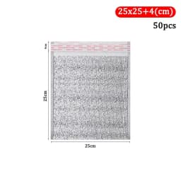 50Pcs/Pack Ice Cold Warm Aluminum Foil Bag Delivery Carrier Drink Storage Insulation Bag with Closure Food Thermal Cooler Bag
