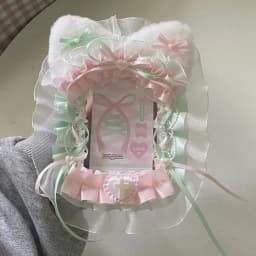 New High Quality Kawaii DIY Card Holder with Ribbon Lolita Lace Photocard Case Idol Display Anime Photo Protector Case Card
