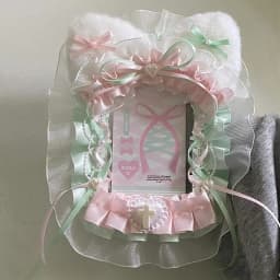 New High Quality Kawaii DIY Card Holder with Ribbon Lolita Lace Photocard Case Idol Display Anime Photo Protector Case Card