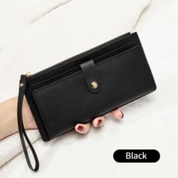 Ultra Thin Mini PU Leather Coin Purse Simple Women's Long Card Bag Multifunctional Handheld Credit Card Holder Women's Wallet