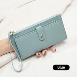 Ultra Thin Mini PU Leather Coin Purse Simple Women's Long Card Bag Multifunctional Handheld Credit Card Holder Women's Wallet