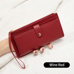 Ultra Thin Mini PU Leather Coin Purse Simple Women's Long Card Bag Multifunctional Handheld Credit Card Holder Women's Wallet