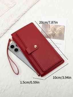 Ultra Thin Mini PU Leather Coin Purse Simple Women's Long Card Bag Multifunctional Handheld Credit Card Holder Women's Wallet