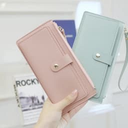 Ultra Thin Mini PU Leather Coin Purse Simple Women's Long Card Bag Multifunctional Handheld Credit Card Holder Women's Wallet