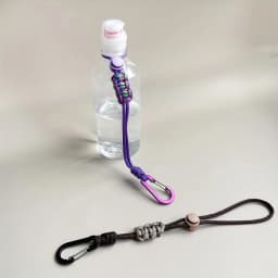 1Pc Water Bottle Holder with Lanyard, Alloy Hook Keychain, Portable Clip for Travel Hiking Backpack Accessory