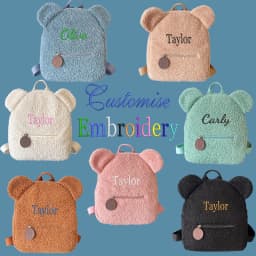 Embroidered Customised Plush Cartoon Teddy Bear Double Shoulder Backpack Casual Backpack Suitable for School Daily Outings Gifts