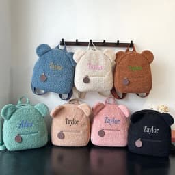 Embroidered Customised Plush Cartoon Teddy Bear Double Shoulder Backpack Casual Backpack Suitable for School Daily Outings Gifts