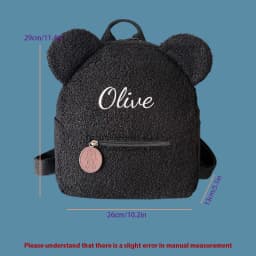 Embroidered Customised Plush Cartoon Teddy Bear Double Shoulder Backpack Casual Backpack Suitable for School Daily Outings Gifts