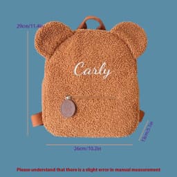 Embroidered Customised Plush Cartoon Teddy Bear Double Shoulder Backpack Casual Backpack Suitable for School Daily Outings Gifts