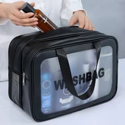 Two Layers Wet-Dry Separation Makeup Bag Portable Toiletry Bag Travel Large Capacity Storage Bag Fitness Swimming Essentials