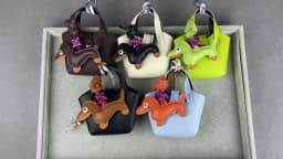 Mini PU Leather Bag For AirPods Case/Lip Balm/Coins With Tiny Dachshund As Decoration-Functional & Decor Leather Pouch-Gift