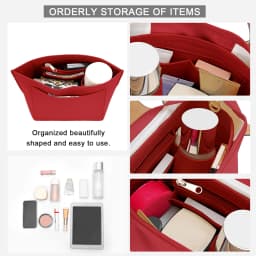 Felt Handbag Organizer Insert, Divider Bag Liner Fit Longchamp Le Pliage Tote, Shape Retaining Purse Organizer
