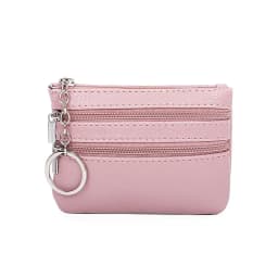 PU Leather Money Coin Purse 2024 New with Key Ring Waterproof Pocket Purse Zipper Wear-resistant Credit Card Holoder Male