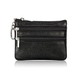 PU Leather Money Coin Purse 2024 New with Key Ring Waterproof Pocket Purse Zipper Wear-resistant Credit Card Holoder Male