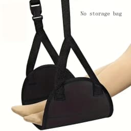 Airplane Footrest With Adjustable Strap & Quick Release Buckle, Dacron Portable Lightweight Hammock Leg Rest, Travel Accessory