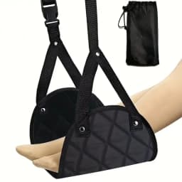 Airplane Footrest With Adjustable Strap & Quick Release Buckle, Dacron Portable Lightweight Hammock Leg Rest, Travel Accessory