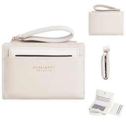 Baellerry Slim Multi-card Short Wallet for Women Luxury PU Leather Noble Female Purse Holder with Multiple Card Slots