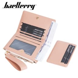 Baellerry Slim Multi-card Short Wallet for Women Luxury PU Leather Noble Female Purse Holder with Multiple Card Slots