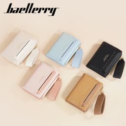 Baellerry Slim Multi-card Short Wallet for Women Luxury PU Leather Noble Female Purse Holder with Multiple Card Slots