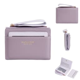 Baellerry Slim Multi-card Short Wallet for Women Luxury PU Leather Noble Female Purse Holder with Multiple Card Slots