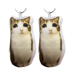 Funny Viral Meowl Cat Plush Sound Keychain, Soft Stuffed Animal Bag Charm, Cute Backpack Pendant Gift for Cat Lovers & Friends