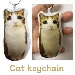Funny Viral Meowl Cat Plush Sound Keychain, Soft Stuffed Animal Bag Charm, Cute Backpack Pendant Gift for Cat Lovers & Friends