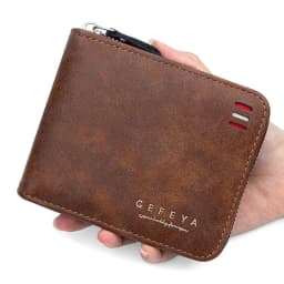 Men's Vintage Short Wallet - Trifold Zipper Coin Purse, Casual Buckle Waist Chain Money Bag, Zero Wallet for Students & Dad Gift