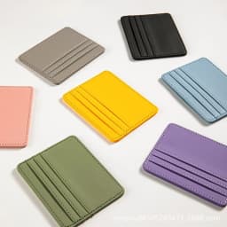 Ultra-thin PU Leather Mini Wallet Slim Bank Credit Card Holder Men's Business Small ID Case for Women Purse 4 Slots Cardholder