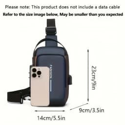 Durable Oxford Fabric Men's Sling Bag - Stylish Motorcycle Crossbody Chest Pack with Phone Pocket, Zip Closure for Daily Commute