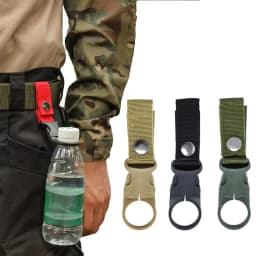 Buckle Hook Water Bottle Holder Clip Climbing Carabiner Belt Backpack Hanger Hooks Water Bottle Nylon Webbing Multifunction Wate