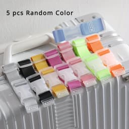 5pcs Multi-color Luggage Straps - Adjustable Buckle Design, Durable Travel Outdoor Accessories, Strong Trolley Bag Hook Shoulder