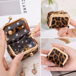New Mini Women's Solid Color PU Leather Jewelry Box Can Store Rings Necklaces Earrings Portable Coin Purse With Kiss Clasp